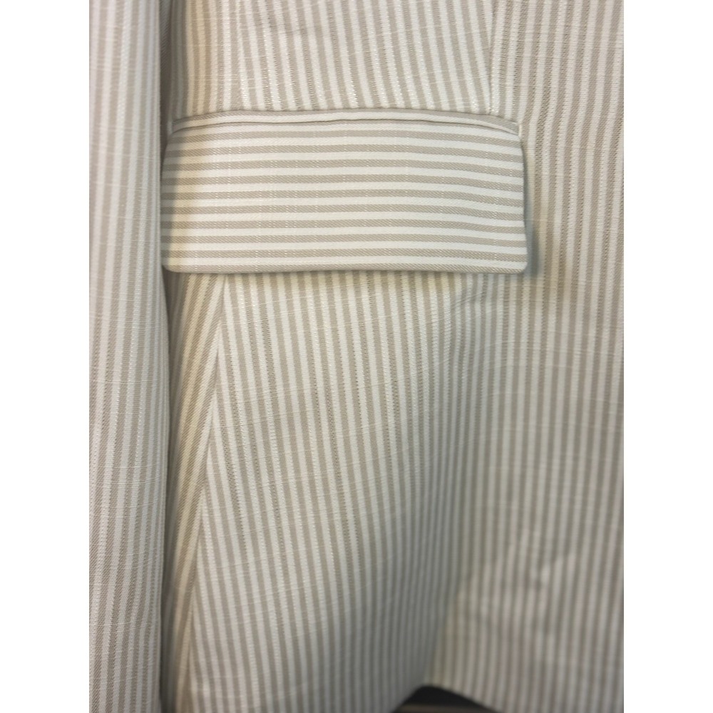 Preston & York Womens Tan Cream Striped Single Button Blazer Jacket Size 12 - Picture 7 of 10